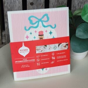 Merry Moments Pink and White Swedish Dish Cloths